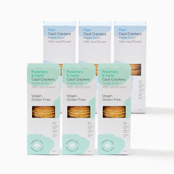 Cauli Cracker Pack 2 x Flavours | Rosemary & Garlic and Plain | Pack of 6